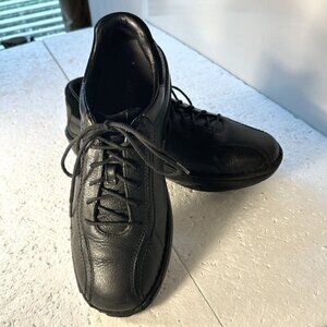 MBT Men's SZ 9-9.5 Ajabu Comfort Black leather rocker Work Shoe Lace Up